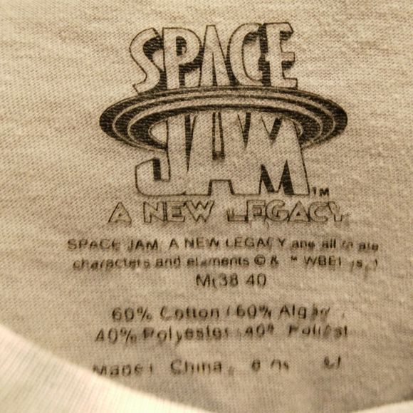 Space Jam A New Legacy tshirt mens M Medium 38-40 gray bugs bunny basketball - Picture 4 of 7